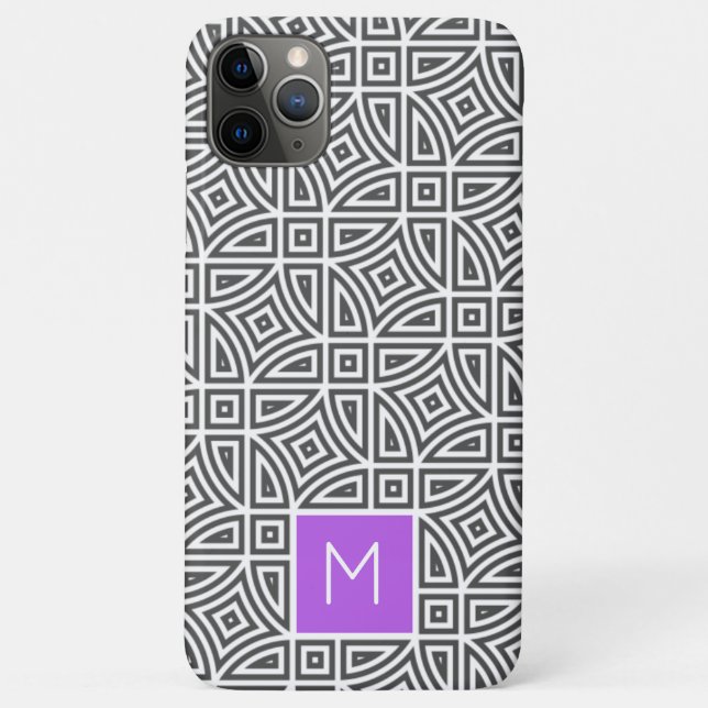 Capas de telefone com padrão abstrato de monograma (Verso)