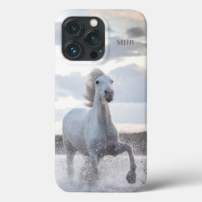Capas de telefone de Cavalo Branco Monograma Perso (Verso)