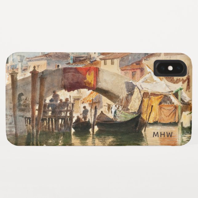 Capas de telefone de monograma personalizadas de V (Verso (Horizontal))