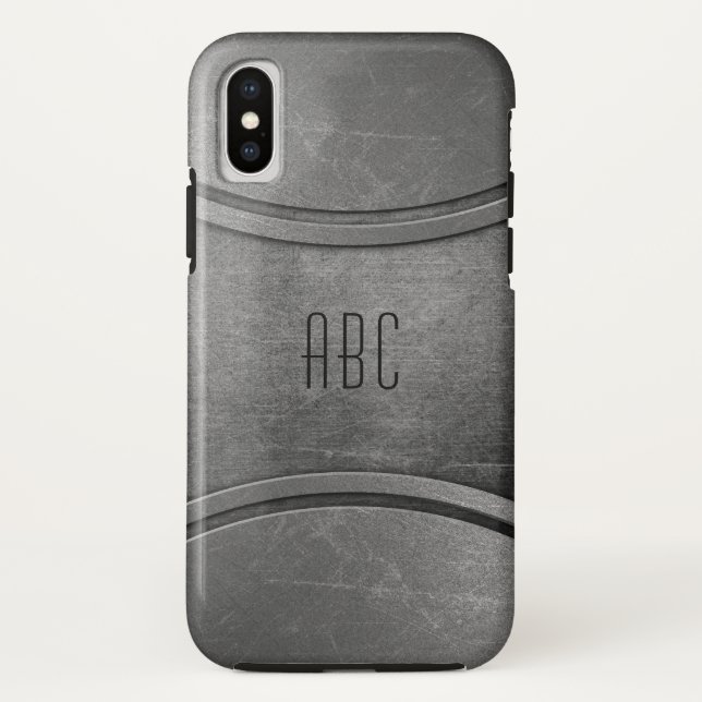 Capas de telefone de monograma personalizadas Faux (Verso)