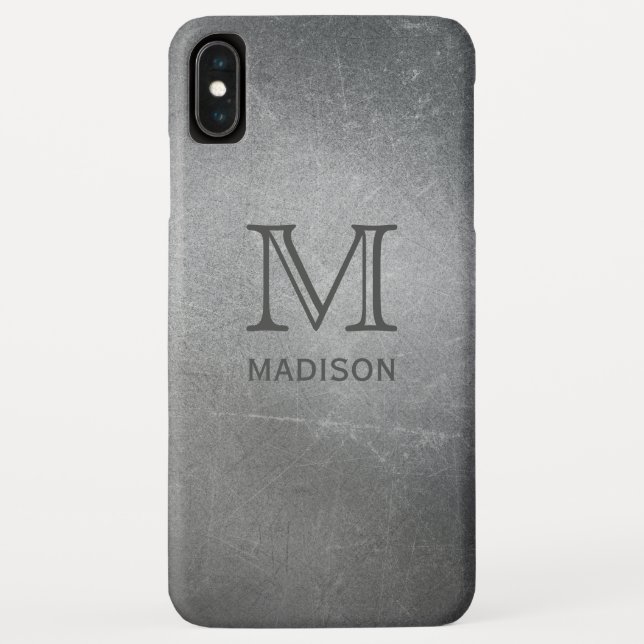 Capas de telefone de monograma personalizadas Faux (Verso)