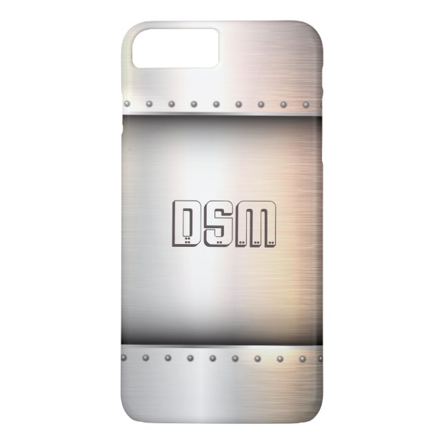 Capas de telefone de monograma personalizadas Faux (Verso)