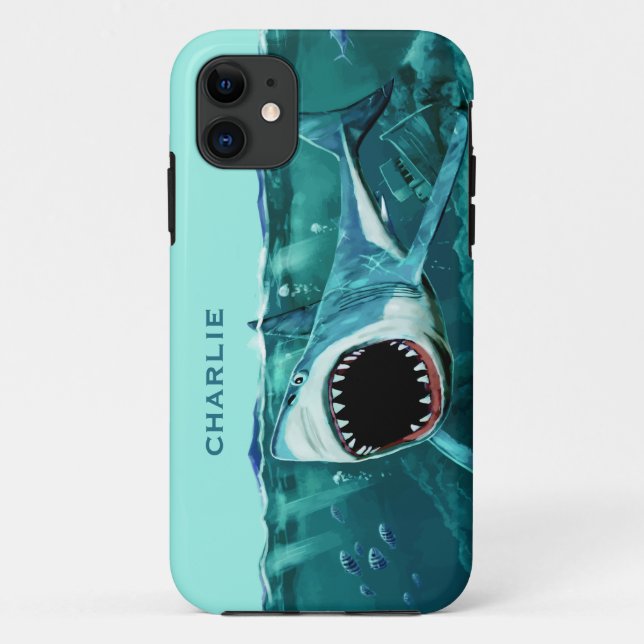 Capas de telefone de nome personalizado do Shark A (Verso)