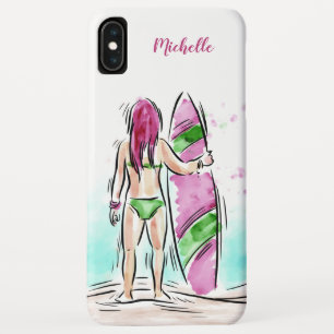capas de telefone de Surfer Girl de nome personali