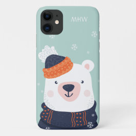Capas de telefone de Urso de Inverno com Monograma