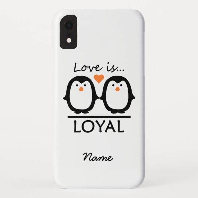 Capas de telefone Penguin Love com nome personaliz (Verso)