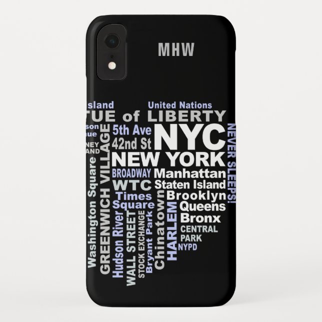 Capas de telefone personalizadas de monograma de N (Verso)
