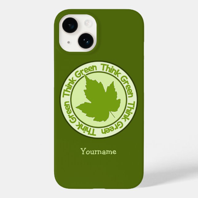 capas de telefone personalizadas de pense verde (Verso)