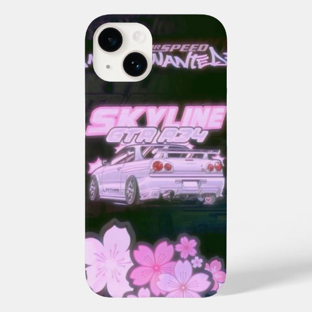 CAPAS DE TELEFONE PINK NISSAN GTR (Verso)