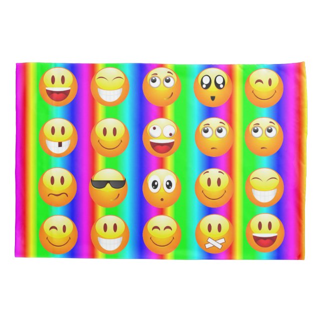 capas de travesseiro do arco-íris emoji (Verso)