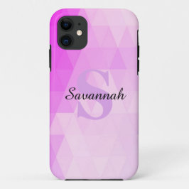 Capas do iPhone 11 Geométrica de Nome do Monograma