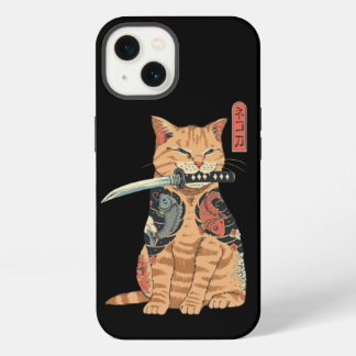 Capas iPhone 13 Samurai Cat Japonês