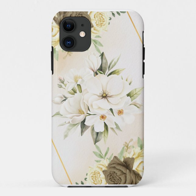 capas para iphone 11 Floral Aquarela (Verso)