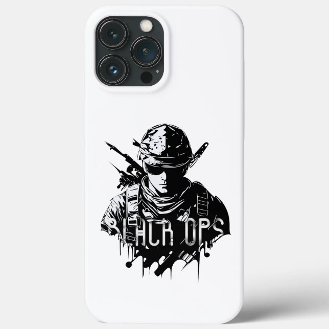 Capas para iPhone 13 Pro Max Black Ops Preto e Bra (Verso)
