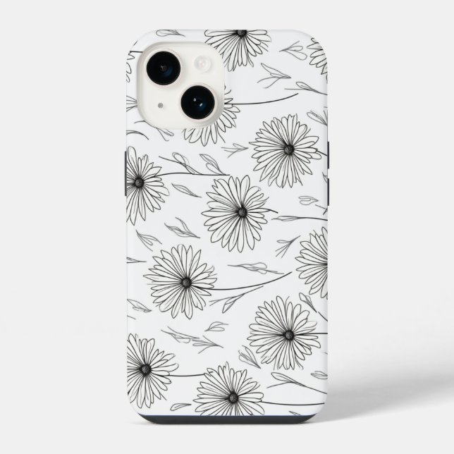 Capas para iPhone 14 com desenho de flor de margar (Verso)