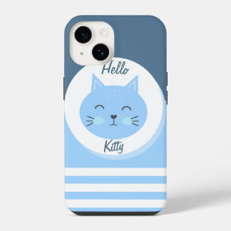 Capas para iPhone 14 Hello Kitty Cor Branco & Azul