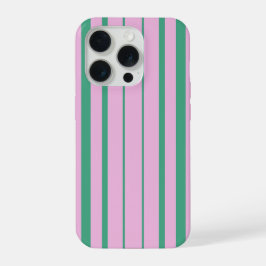 Capas para iPhone 15 Pro com Listras Verdes e Rosa