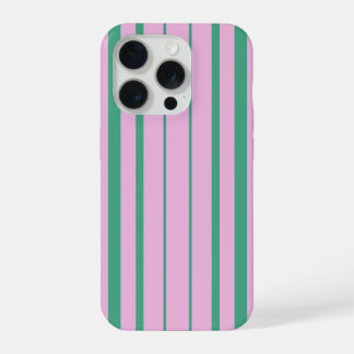 Capas para iPhone 15 Pro com Listras Verdes e Rosa