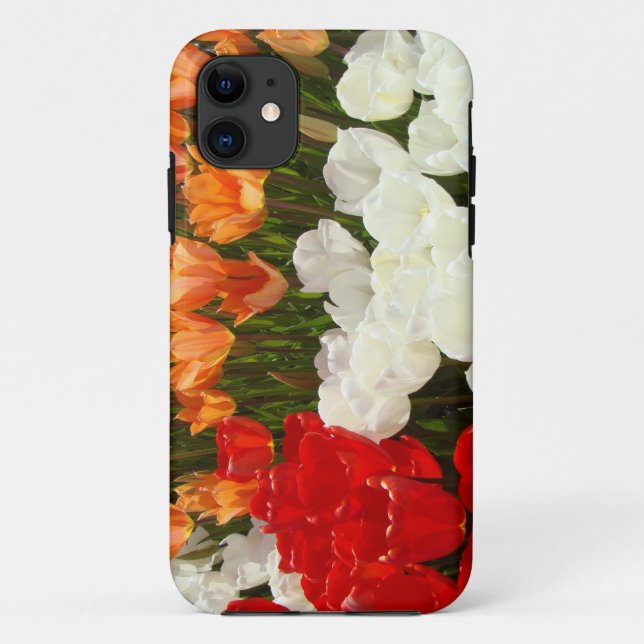 Capas para iPhone 5 Tulipas Flores Vermelhas Branc (Verso)