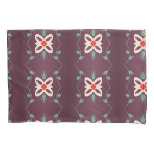 Capas Travesseiros Flores em Branco e Verde