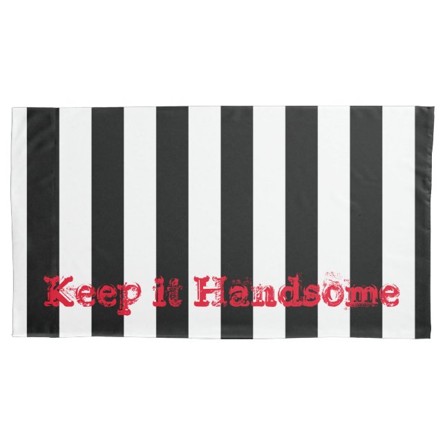 Capas travesseiros Mantenham-no bonito, preto (Frente)
