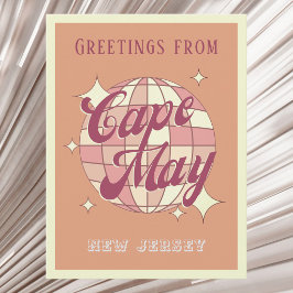 Cape May New Jersey disco Retro Cartão Postal Vint