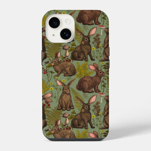 Capinha Case-Mate para iPhone com Coelhos e Flora  (Verso)