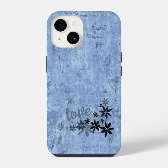 Capinha de Celular FLORES AZUIS AMOR (Verso)