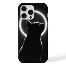 Capinha de Celular Gato Preto Celestial Halo Lunar