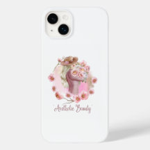 Capinha de iPhone 14 Garota Estética | Moda Preto 