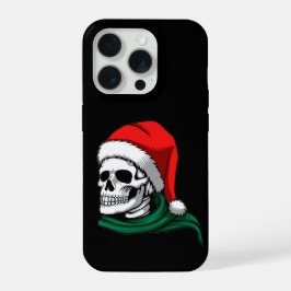 Capinha de iPhone 15 Pro Caveira Natalina Engraçad