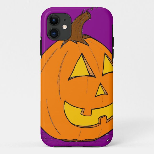 Capinha de iPhone 5 Jack o' Lantern Roxa ID (Verso)