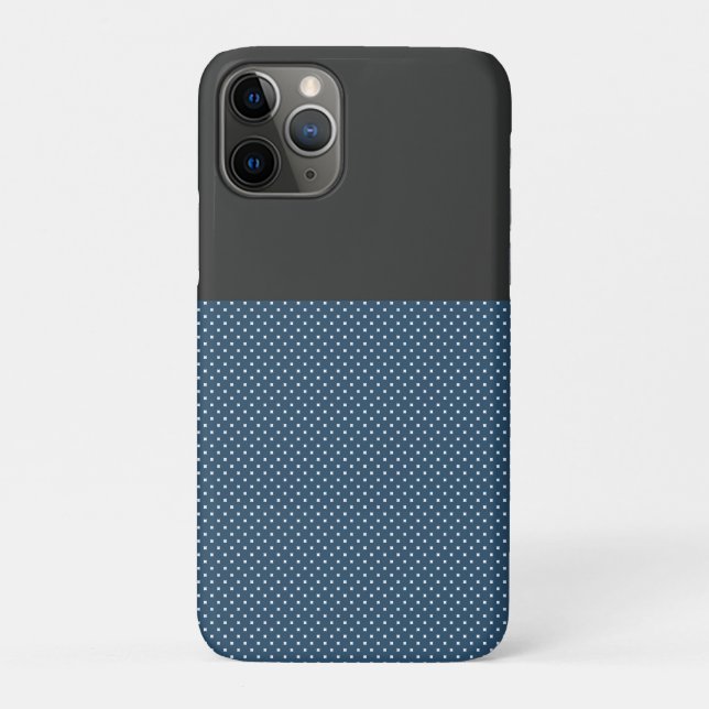 Capinha de iPhone 7 Pontos Cinza e Azul Chic, Bare (Verso)
