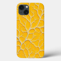 Capinha de iPhone Amarelo Dourado com Design de Ve