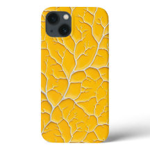 Capinha de iPhone Amarelo Dourado com Design de Ve