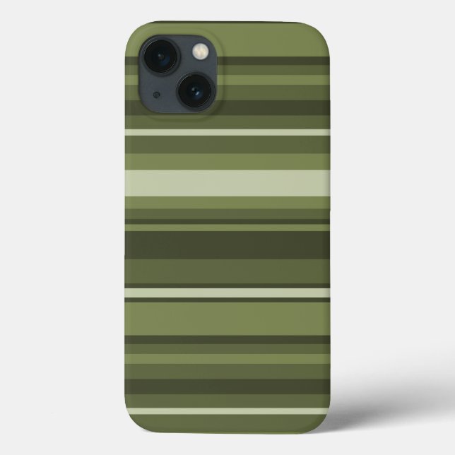 Capinha de iPhone Case-Mate com listras verde oliv (Verso)