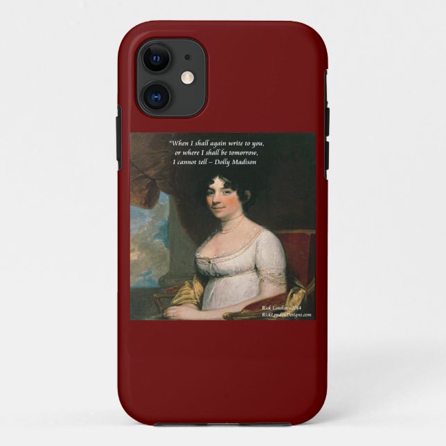 Capinha de iPhone com Citação Famosa de Dolly Madi (Verso)