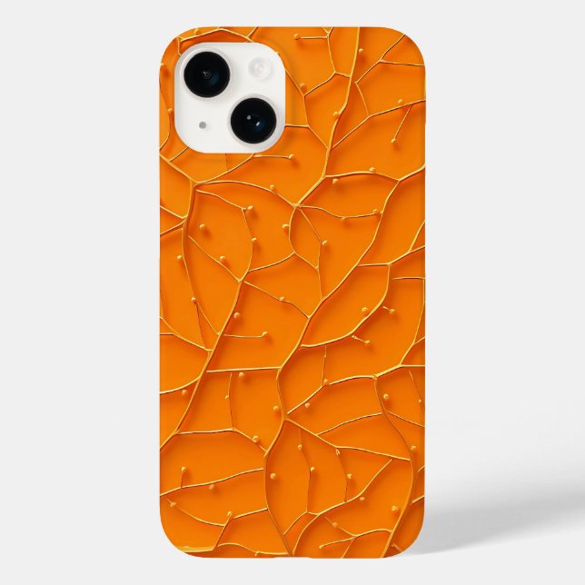 Capinha de iPhone com Estampa Laranja Vibrante (Verso)