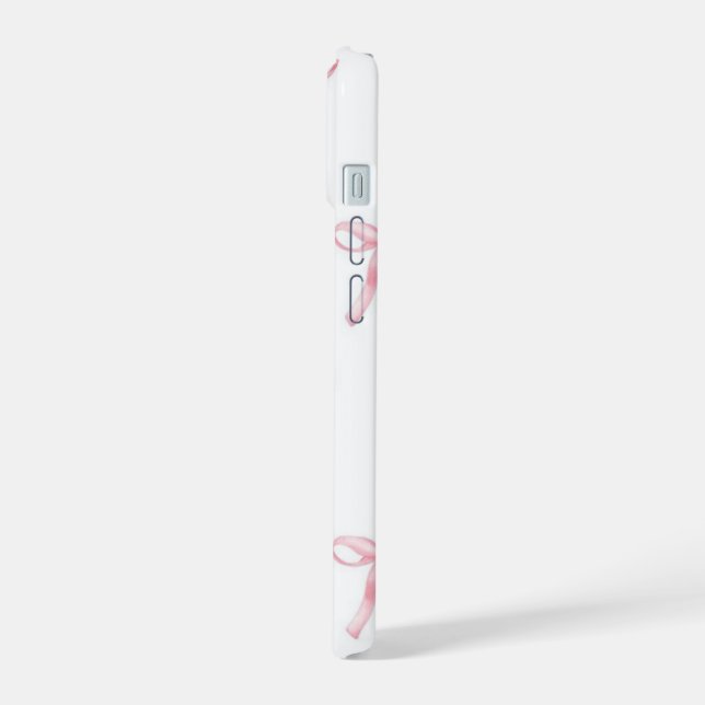 Capinha de iPhone com Laço Rosa (Lado Esquerdo)