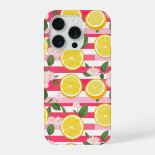 Capinha de iPhone com Listras Rosas e Padrão de Li