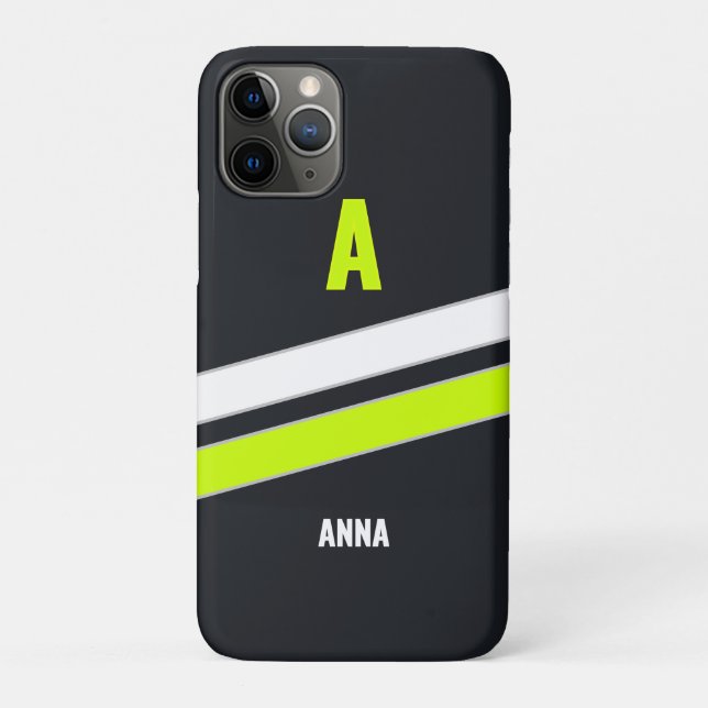 Capinha de iPhone com Monograma Cibernético Retro  (Verso)