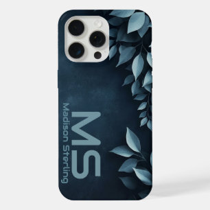 Capinha de iPhone com Monograma de Folhas Botânica