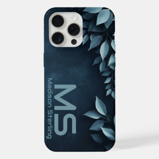 Capinha de iPhone com Monograma de Folhas Botânica