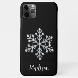 Capinha de iPhone com Monograma Preto Brilhante