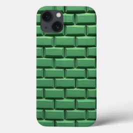 Capinha de iPhone com padrão de tijolo verde Desig