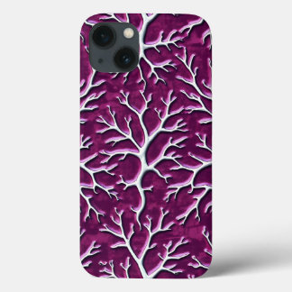 Capinha de iPhone com Ramificação Roxa Escura Esti