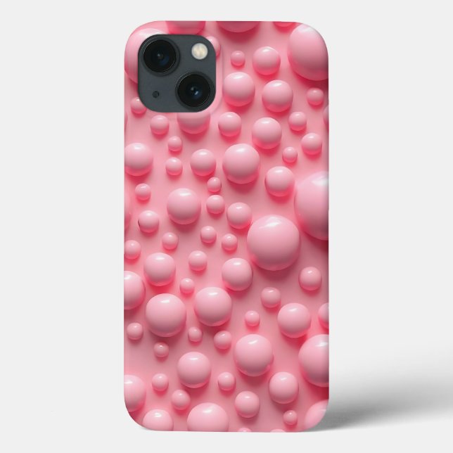Capinha de iPhone com Textura de Bolhas Rosa Paste (Verso)