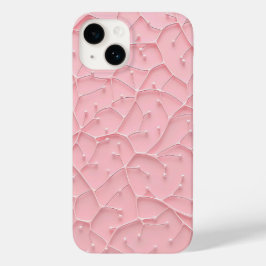 Capinha de iPhone com Textura Orgânica Rosa Olhar