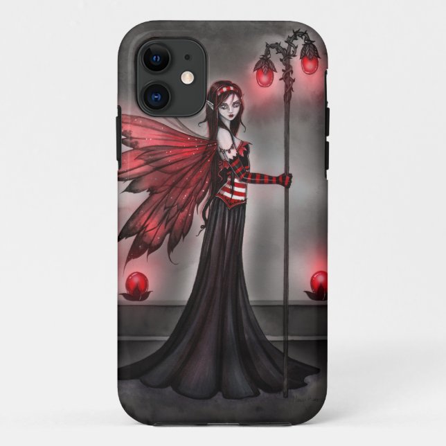 Capinha de iPhone de Arte Fantasia de Fada Rubi Gó (Verso)