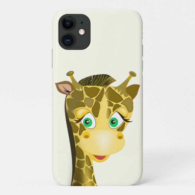 Capinha de iPhone Engraçada Girafa Feliz (Verso)